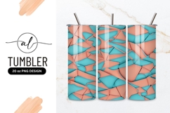 Abstract Turquoise And Salmon Geometric Design Product Image 1