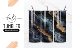 Dark Marble With Gold Veins Swirls Tumbler Png Product Image 1