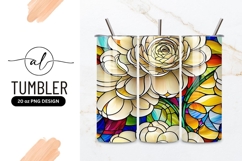 Floral Stained Glass Style Tumbler Png Design Product Image 1