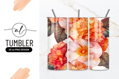 Elegant Orange Begonia Flower Seamless Pattern Product Image 1