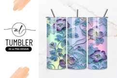 Embossed Purple Flower Background For Tumbler Png Product Image 1