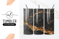 Black And Gold Marble Texture Background Tumbler Png Product Image 1