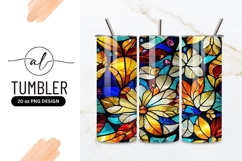 Floral Stained Glass Colorful Pattern Tumbler Png Product Image 1