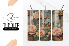 Roses And Butterflies Oil Painting Artwork Product Image 1