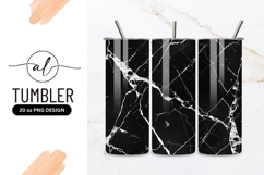 Black Marble Texture Abstract Surface With Cracks Tumbler Product Image 1