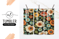 Floral Pattern with Orange Teal Yellow and White Flowers Product Image 1