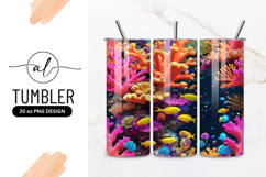 Colorful Underwater Scene with Coral Reef Fish and Bubbles Product Image 1