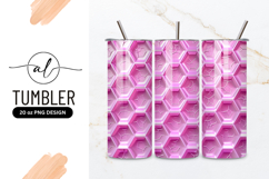 Pink Hexagonal Tile Pattern with Cracked Surface Texture Product Image 1