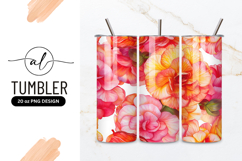 Floral Pattern of Pink Orange and Yellow Begonia Tumbler Product Image 1