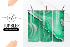 Swirling Green and White Liquid Abstract Background Texture Product Image 1