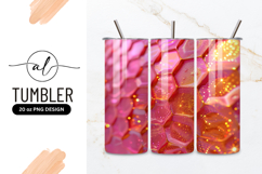 Pink and Gold Hexagon Pattern with Glitter and Sparkling Product Image 1