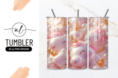 Pink and White Unicorns with Gold Horns and Pink Manes Product Image 1
