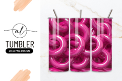 Glossy Pink Ring Shapes Overlapping Abstract Background Product Image 1