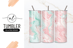Swirled Pastel Marble Texture Background in Pink and Teal Product Image 1