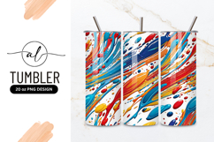 Colorful Paint Splatters on White Background Abstract Art Product Image 1
