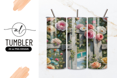 Roses Climbing Over Wooden Gate Artwork Product Image 1