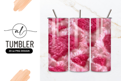 Pink Furry Hearts Texture Background Tumbler Png Product Image 1