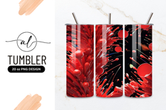 Abstract Red Paint Splatter On Black Background Product Image 1