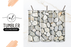 Seamless White Stones Mosaic Background For Tumbler Png Product Image 1