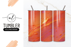Orange Paint Splashes On Pink Background Tumbler Png Product Image 1