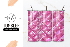 Glossy Pink Quilted Pattern Tumbler Png Design Product Image 1