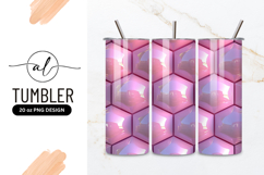 Pink Hexagon Pattern Glossy Tumbler Png Product Image 1
