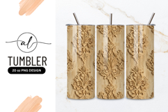 Wooden Carved Floral Ornament Seamless Pattern Product Image 1