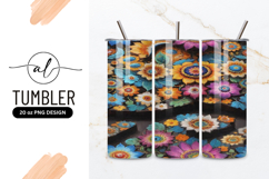 Colorful Floral Background Tumbler Png Design Product Image 1