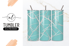 Abstract Lines On Teal Background Tumbler Png Product Image 1