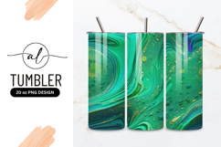 Abstract Green And Blue Paint Swirls Tumbler Png Product Image 1