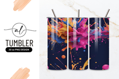 Colorful Paint Splashes Tumbler Png Design Element Product Image 1