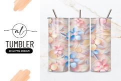 Pastel Flowers Leaves Soft Background Tumbler Png Product Image 1