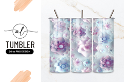 Pastel Flowers Decorative Backdrop Tumbler Png Product Image 1