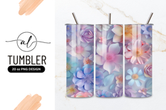 Pastel Floral Background Pattern For Tumbler Png Product Image 1