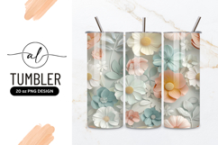 Pastel Floral Paper Cut Out Background Product Image 1