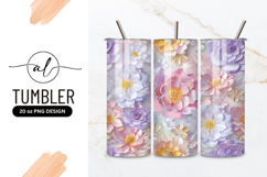 Pastel Floral Elegance Tumbler Png Design Product Image 1