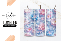 Pastel Floral Background For Tumbler Png Design Product Image 1