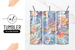 Pastel Floral Seamless Pattern Tumbler Png Product Image 1