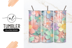 Pastel Floral Background Tumbler Png Design Product Image 1