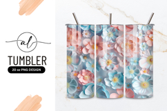 Pastel Pink And Blue Paper Flowers Background Product Image 1