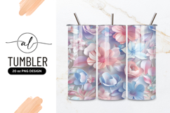 Pastel Flowers Arrangement Tumbler Png Background Product Image 1
