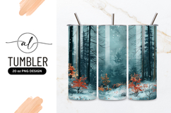 Winter Forest Snowfall With Autumn Colored Bushes Product Image 1