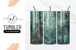 Misty Autumnal Birch Forest Tumbler Png Backdrop Product Image 1