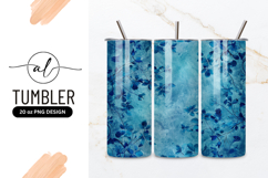 Blue Floral Patterned Background For Tumbler Png Product Image 1