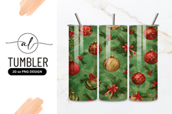 Vintage Christmas Ornaments And Pine Branches Pattern Product Image 1