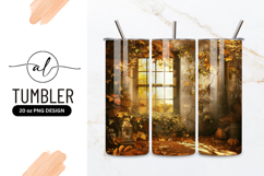 Autumn Window View With Falling Leaves Indoor Tumbler Product Image 1