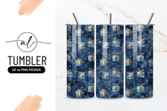 Christmas Gifts Seamless Pattern Blue Tumbler Png Product Image 1