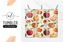 Watercolor Apples And Pumpkin Seamless Pattern Product Image 1