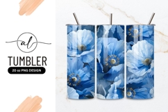 Blue Poppy Flowers Pattern Close Up Floral Arrangement Product Image 1