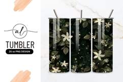 White Flowers and Green Leaves with Sparkling Stars Product Image 1